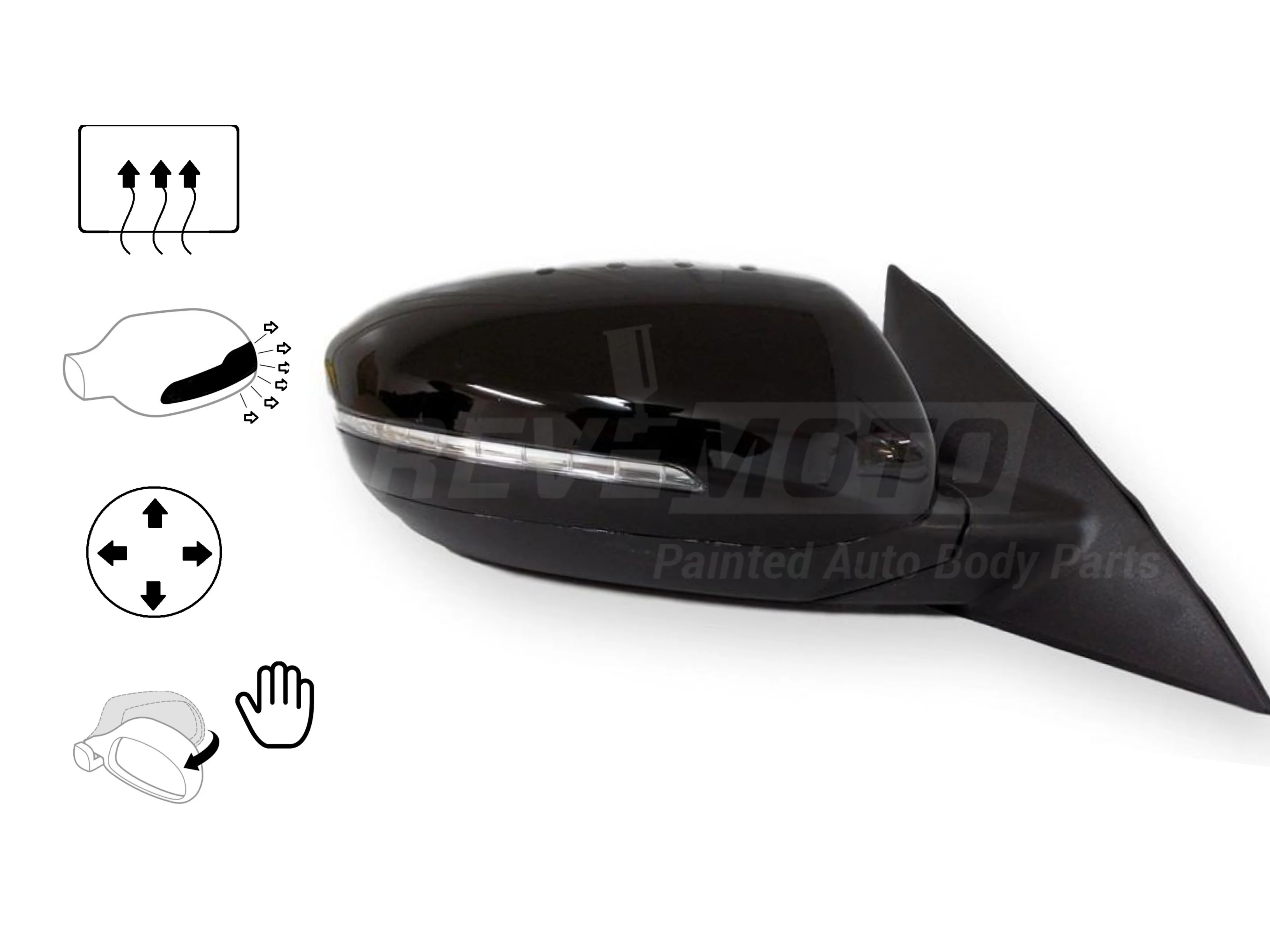 2012 Kia Optima : Side View Mirror Painted (Right, Passenger-Side) - Image 4