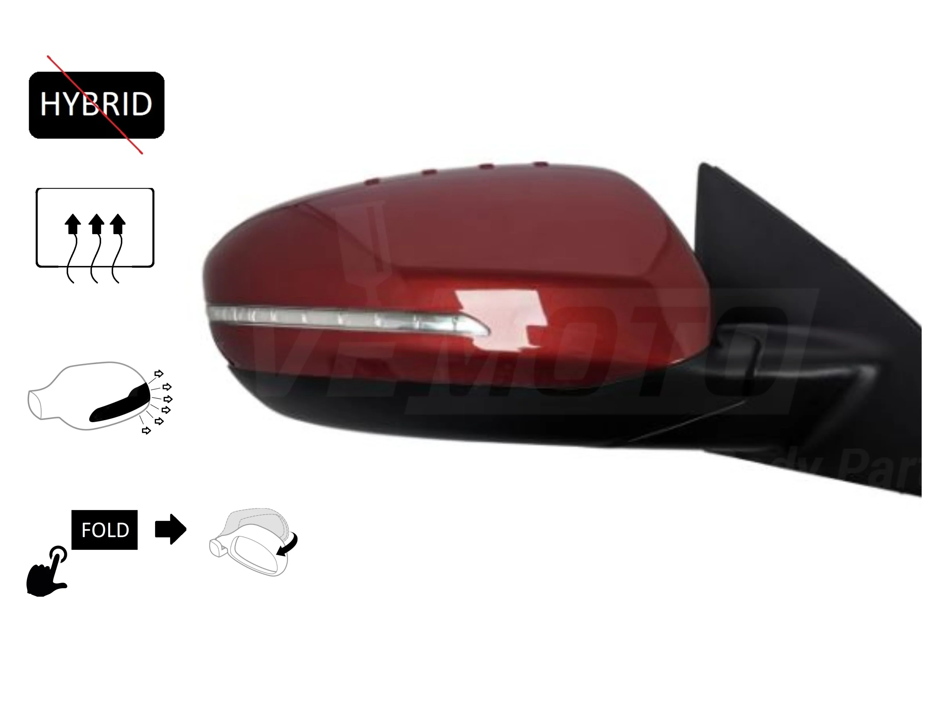 2012 Kia Optima : Side View Mirror Painted (Right, Passenger-Side) - Image 7