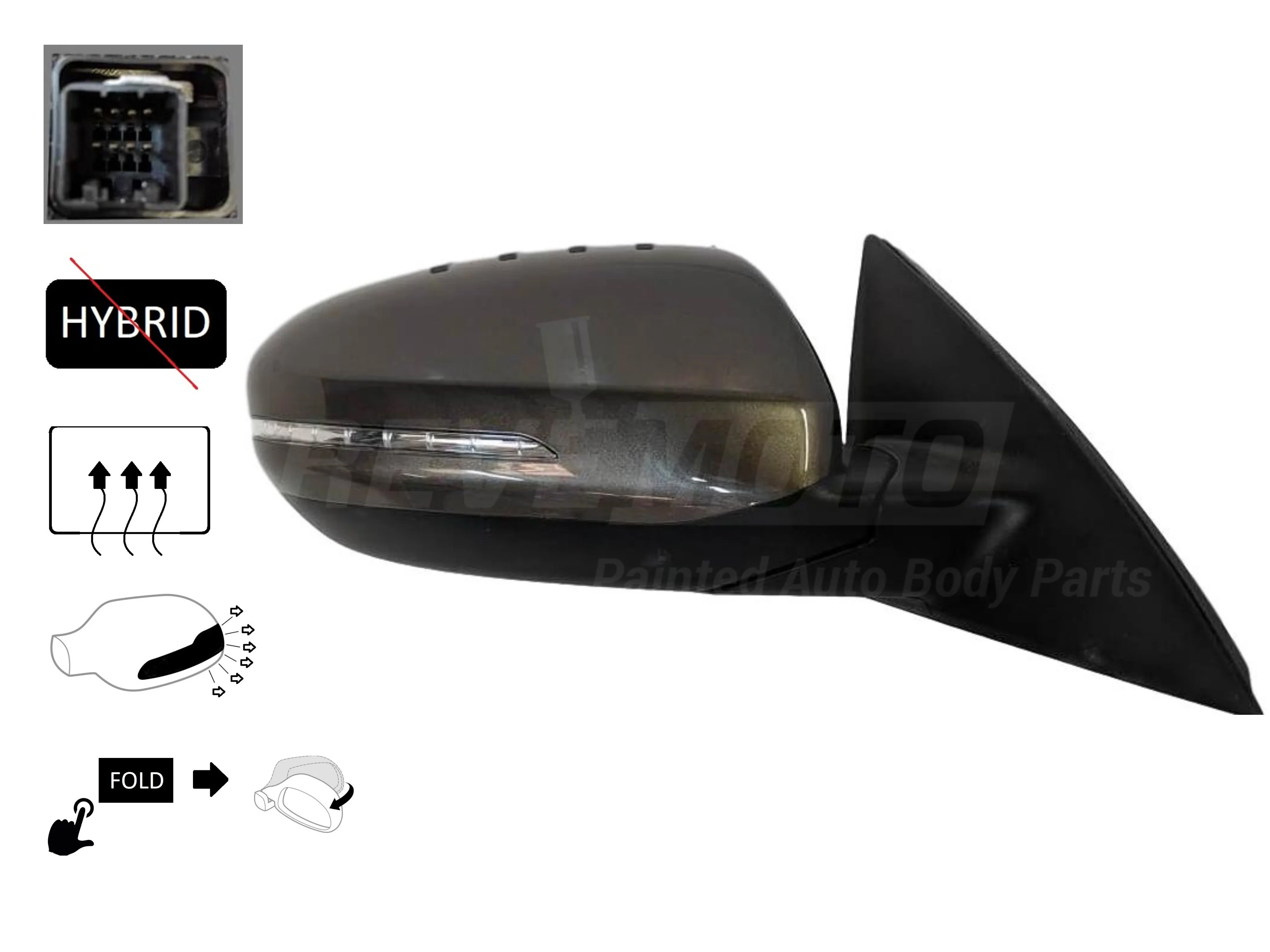 2013 Kia Optima : Side View Mirror Painted (Right, Passenger-Side) - Image 5