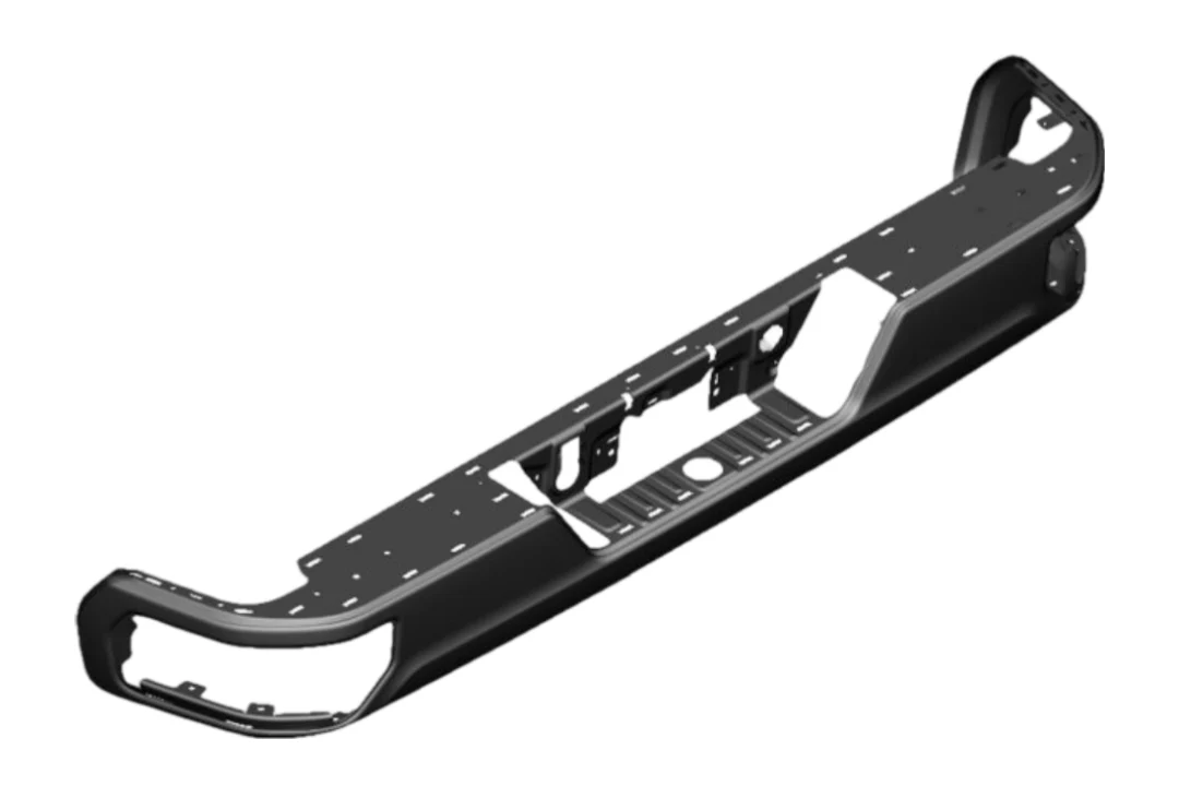 2020-2024 Chevrolet Silverado : Rear Bumper Painted (2500 HD/3500 HD; Single Exhaust | WITHOUT: Park Assist Sensor Holes)