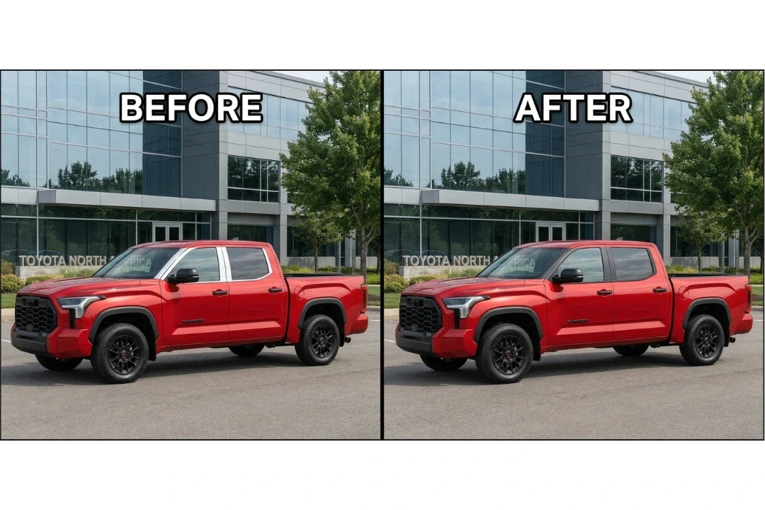 2022-2025 Toyota Tundra Window Molding Chrome Delete (OEM) | Black Textured Trim Conversion | Ready to Install - Image 3