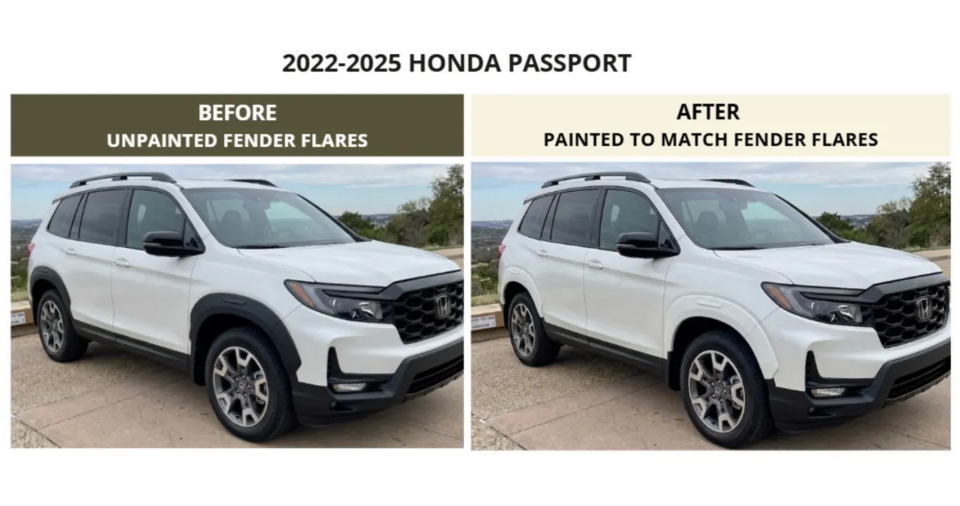 2022-2025 Honda Passport : Painted Fender Flares Textured to Painted to Match Conversion (OEM | Set of 4) | Painted to Match, Ready to Install